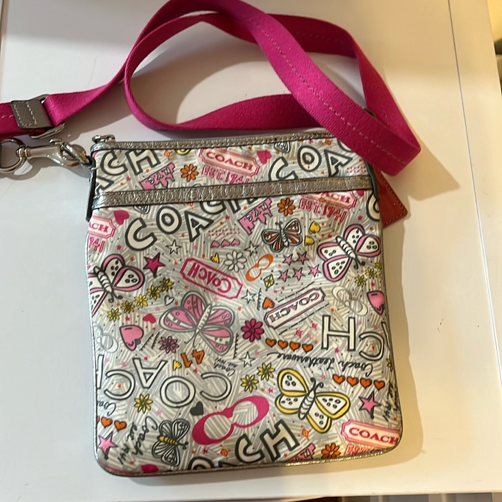 COACH POPPY BUTTERFLY GRAFFITI CROSSBODY BAG